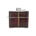 Mão feita 4 oz cor violeta couro hip flask